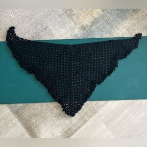 Knit Homemade Shawl Shimmery Black Sparkle Granny Core Boho